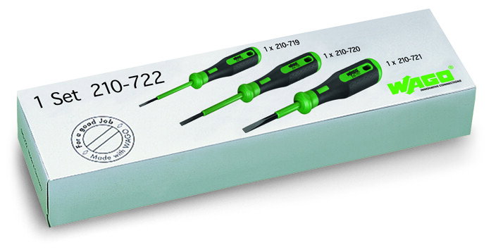 Operating tool set with partially insulated shaft Type 1, blade (2.5 x 0.4) mm Type 2, blade (3.5 x 0.5) mm