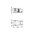 Strain relief housing 2-pole with locking clip black