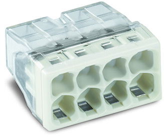 PUSH WIRE® splicing connector for solid conductors max. 2.5 mm² transparent
