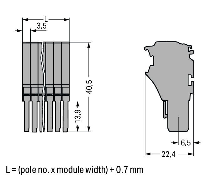 1-conductor female connector Push-in CAGE CLAMP® 1.5 mm² gray – Image 2 of 2