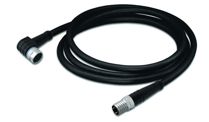 Sensor/Actuator cable M8 socket  angled M8 plug  straight