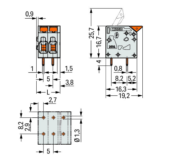 PCB terminal block lever 4 mm² gray – Image 2 of 2