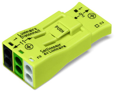Luminaire disconnect connector 3-pole yellow