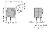 PCB terminal block finger-operated levers 2.5 mm² gray