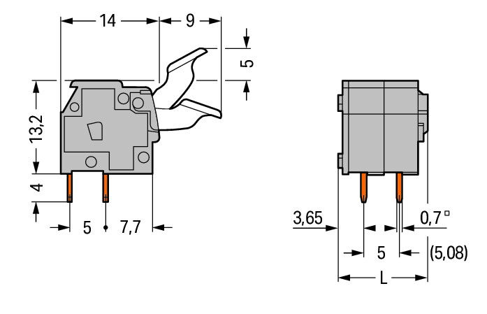 PCB terminal block finger-operated levers 2.5 mm² gray – Image 2 of 2