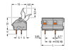 PCB terminal block finger-operated levers 2.5 mm² gray
