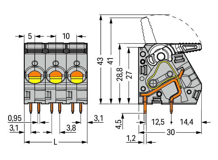 PCB terminal block lever 16 mm² gray – Image 2 of 2