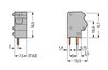 Stackable 2-conductor PCB terminal block 0.75 mm² Pin spacing 7.5/7.62 mm gray