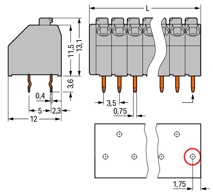PCB terminal block push-button 1.5 mm² gray – Image 2 of 2