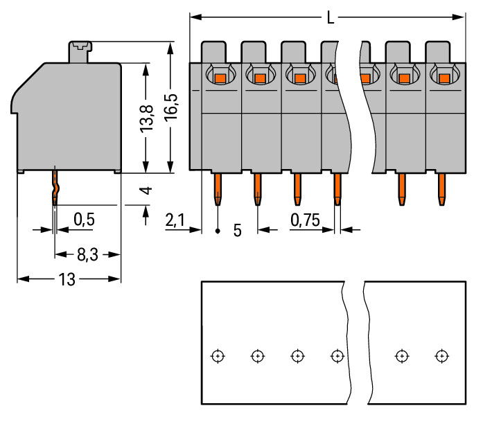 PCB terminal block push-button 1.5 mm² gray – Image 2 of 2