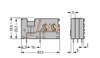 Stackable 2-conductor PCB terminal block with commoning option 2.5 mm² blue