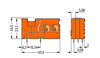 Stackable 2-conductor PCB terminal block with commoning option 2.5 mm² orange