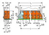 PCB terminal block push-button 2.5 mm² orange
