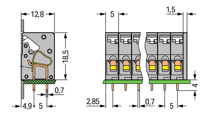 PCB terminal block push-button 2.5 mm² gray – Image 2 of 2