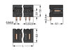 THR male header 0.8 x 0.8 mm solder pin angled black