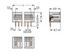 THT male header 0.8 x 0.8 mm solder pin angled light gray