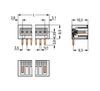 THT male header 1.0 x 1.0 mm solder pin angled light gray