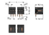 THR male header 1.0 x 1.0 mm solder pin angled black