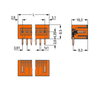 THT male header 1.0 x 1.0 mm solder pin angled orange