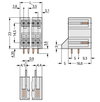 THT double-deck male header 1.0 x 1.0 mm solder pin angled light gray