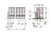 THT female header straight Pin spacing 3.5 mm light gray