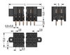 THT male header, 2-row 0.8 x 0.8 mm solder pin straight black