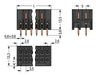 THT male header, 2-row 0.8 x 0.8 mm solder pin straight black