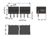 THT male header 0.8 x 0.8 mm solder pin angled black