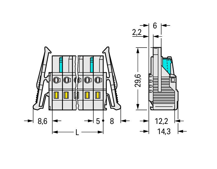 1-conductor female connector CAGE CLAMP® 2.5 mm² light gray – Image 2 of 2