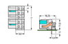 THT female header angled Pin spacing 5 mm light gray