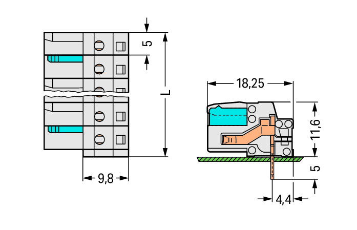 THT female header angled Pin spacing 5 mm light gray – Image 2 of 2