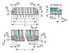 THT female header angled Pin spacing 5 mm light gray