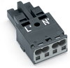 Socket 2-pole Cod. L dark gray