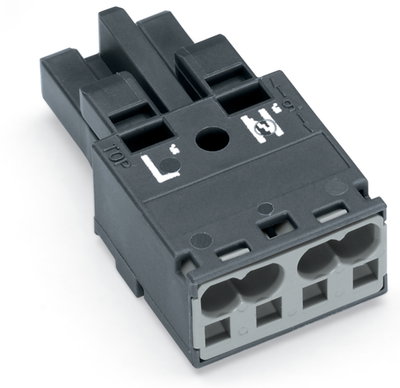 Socket 2-pole Cod. L dark gray
