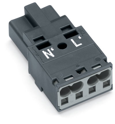 Plug 2-pole Cod. L dark gray