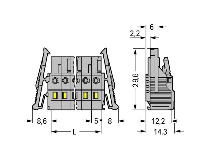 1-conductor female connector CAGE CLAMP® 2.5 mm² gray – Image 2 of 2