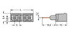 Male connector for rail-mount terminal blocks 1.2 x 1.2 mm pins straight gray