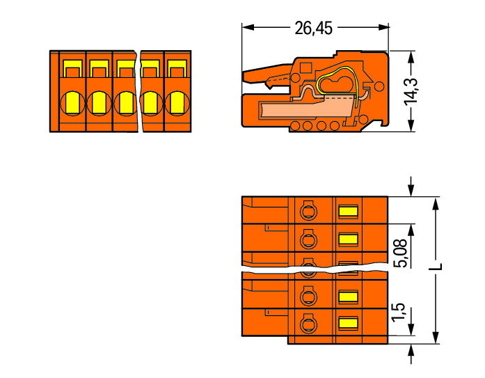 1-conductor female connector CAGE CLAMP® 2.5 mm² orange – Image 2 of 2