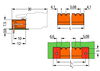 THT male header 1.0 x 1.0 mm solder pin angled orange
