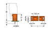 THT male header 1.2 x 1.2 mm solder pin straight orange