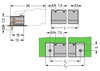 THT male header 1.0 x 1.0 mm solder pin angled gray