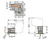1-conductor female connector, angled CAGE CLAMP® 2.5 mm² gray