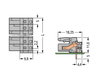 THT female header angled Pin spacing 5 mm gray