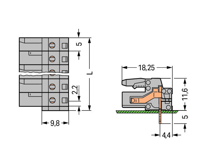 THT female header angled Pin spacing 5 mm gray – Image 2 of 2
