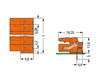 THT female header angled Pin spacing 5.08 mm orange