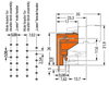 THT male header for double-deck assembly 1.0 x 1.0 mm solder pin angled orange