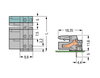 THT female header angled Pin spacing 7.5 mm gray