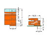 THT female header angled Pin spacing 7.62 mm orange