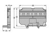 Multi mounting adapter for female and male connectors 25 mm wide gray