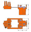 Socket automatic L-disconnection 3-pole orange